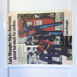 Lady Wrangler 1972 Seventeen Magazine Vintage Ad, Jeans, Collectible, Retro, 70s